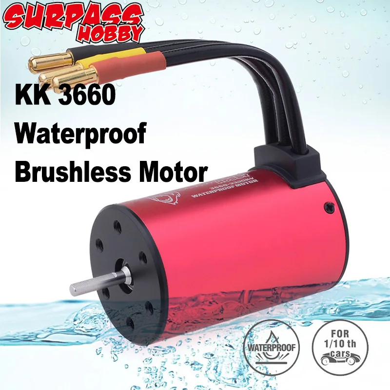 Surpass Hobby Waterproof 3660 Brushless Motor 3.175mm 2200/2600/3100/3500/4200KV 80A ESC for 1/10 RC Car GTR Traxxas HSP Lexus | Игрушки и