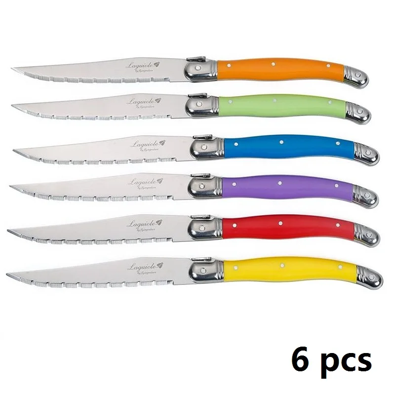 Laguiole set of six Rainbow Steak knives –