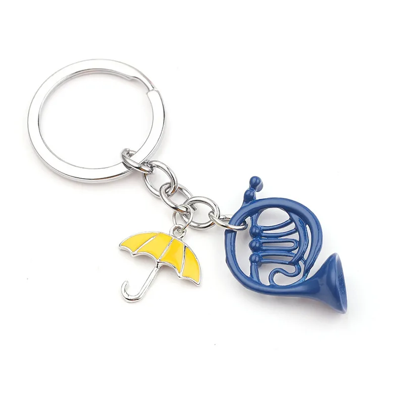 

1pc a lot HIMYM How I Met Your Mother Yellow Umbrella mother Blue French Horn keychain F2