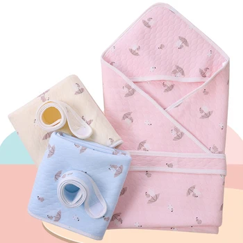 

Baby organic cotton muslin blanket multifunctional newborn wrap sleepsack bath towel comfortable soft toddler envelope bedding