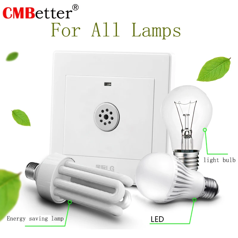 

220v Smart Voice Control Light Sensor Switch Wall Mounted Voice Sound & Light Controlled Sensor Activated Lamp Switch