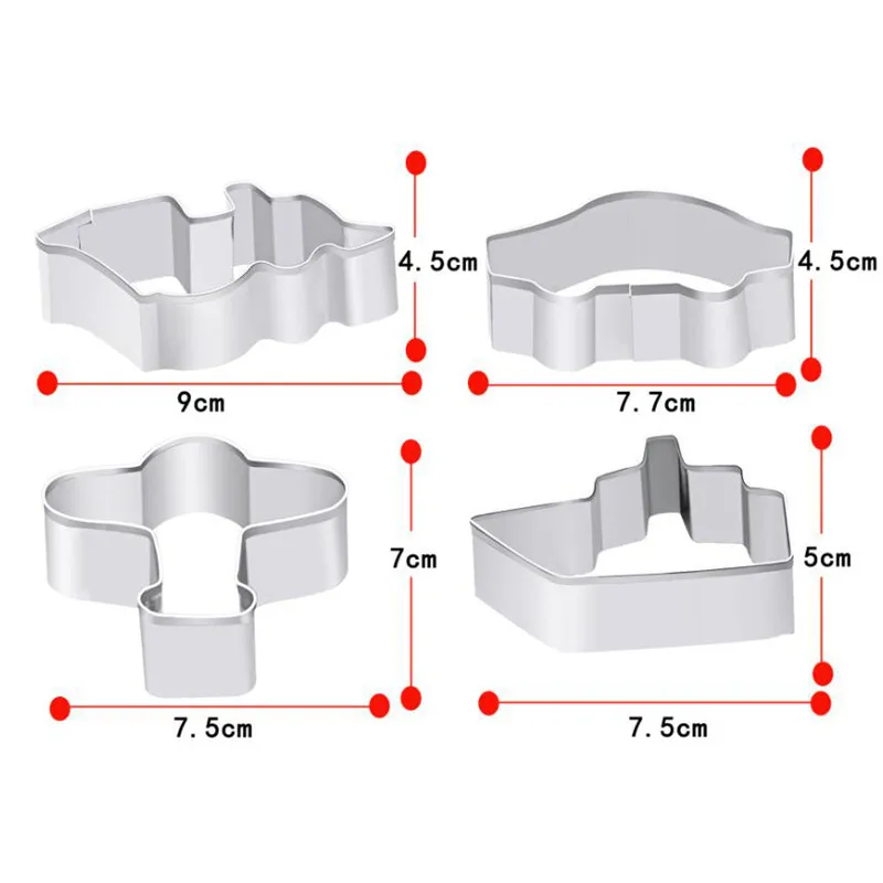 Stainless Steel Vehicle Cookie Cutter 4pcs cake mold cookie cutters cookie mold