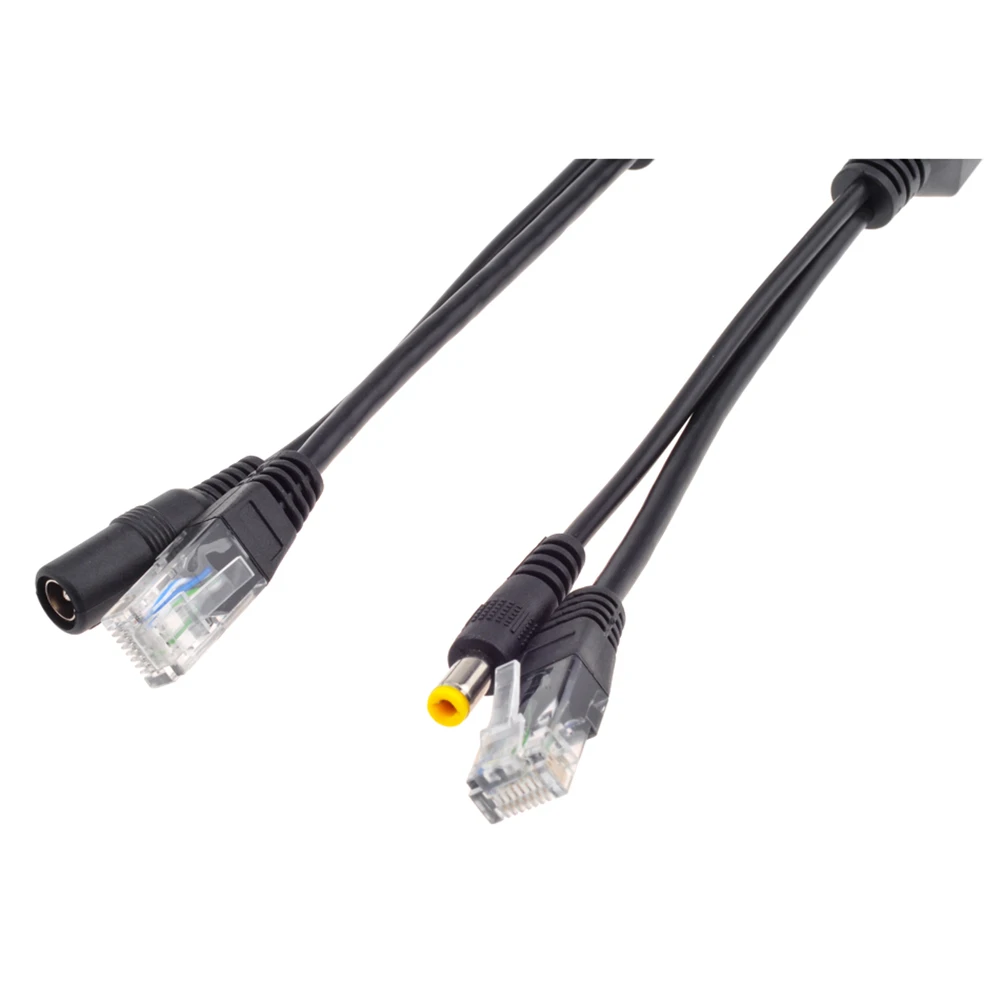 2pcs RJ45 кабель адаптер POE Мужской Женский инжектор сплиттер комплект Пассивный блок питания контроль ленты над Ethernet12-48v сепаратор синтеза
