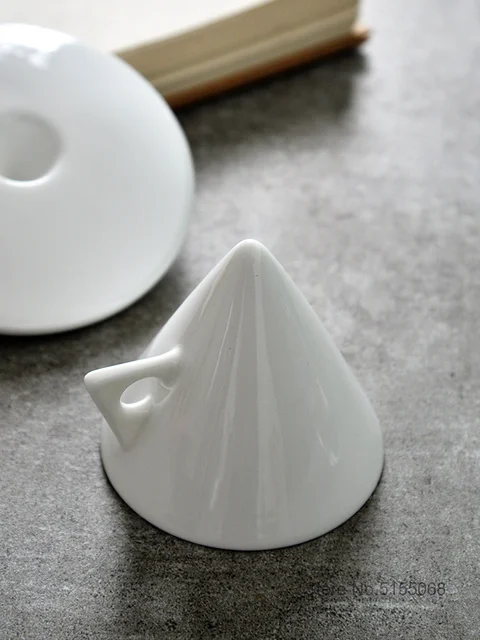 INS Light – tasse à expresso de luxe en porcelaine Type cône, forme pyramide en céramique, petite tasse à café noire et soucoupes, tasse à thé Demitasse – Image 5