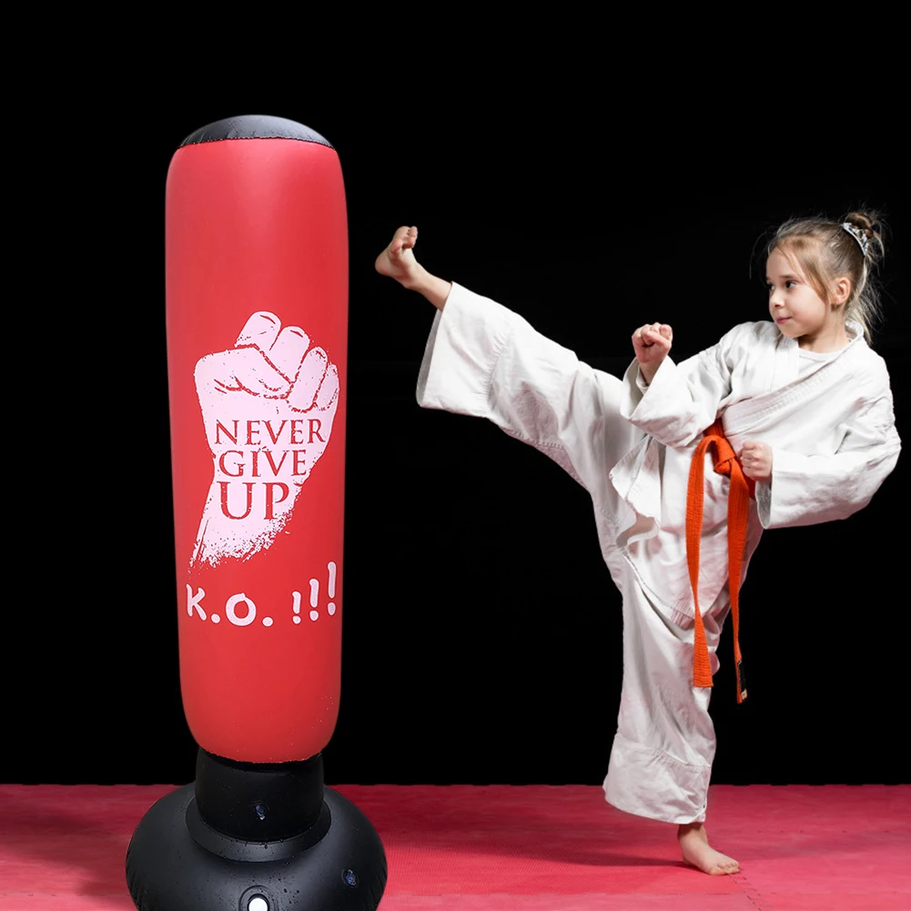 KICK Training Punching Bag Inflatable Boxing Column Tumbler Sandbag Kids Adult 