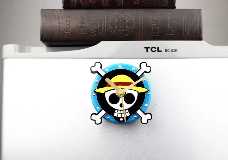 Fashion Animation Cartoon Children's One Piece Fridge Magnet Clocks Kitchen Clock