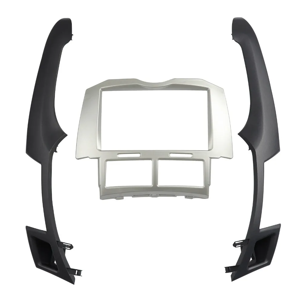 Fascia Для Toyota Yaris Vitz Platz Радио DVD стерео панель серебристая отделка рамка двойной