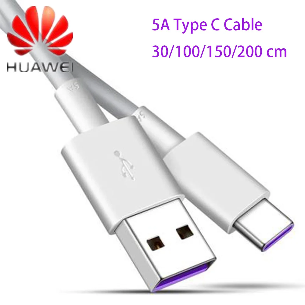 Оригинальный кабель Supercharge USB 3 1 Type C 5A суперзарядный для передачи данных Huawei Mate 20