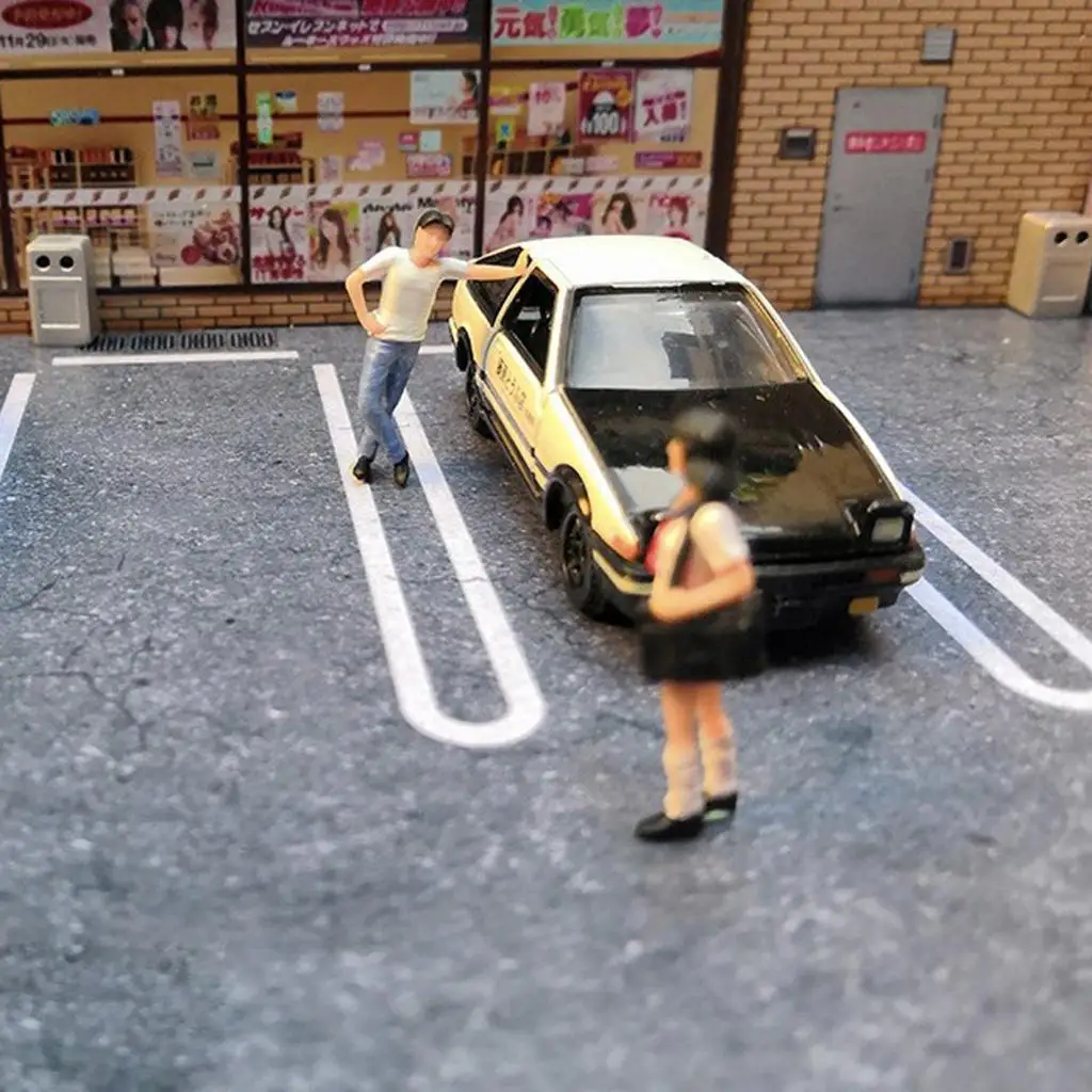 1/64 Model Street Greeting Scenes Man Figure Dolls Building Table Decor Resin Model Movie Character Doll Action Figure Shows