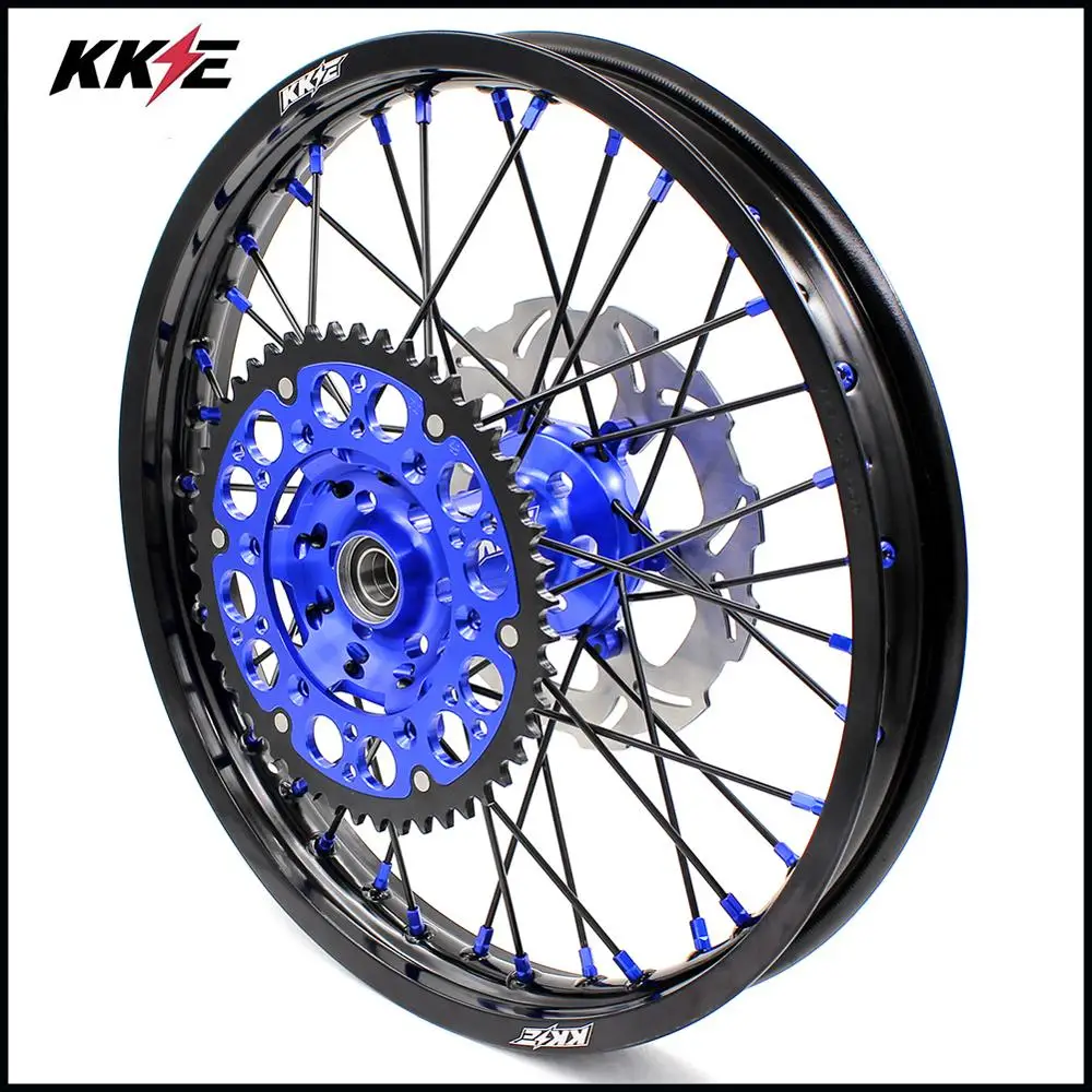 Набор колес KKE 2" 19" MX Dirtbike для YAMAHA YZ125 YZ250 1999- YZ250F 2001- YZ450F 2003- синие ниппельные диски