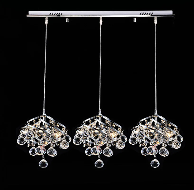 

Creative modern minimalist bar dining room staircase dining chandelier three-head restaurant lamp led crystal chandelier