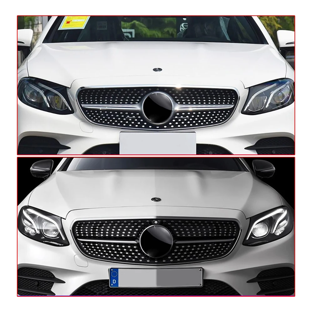 Передняя Спортивная решетка для гриля автомобиля для Benz W213- Авто глянец Черный спортивный стиль Решетка переднего бампера накладка