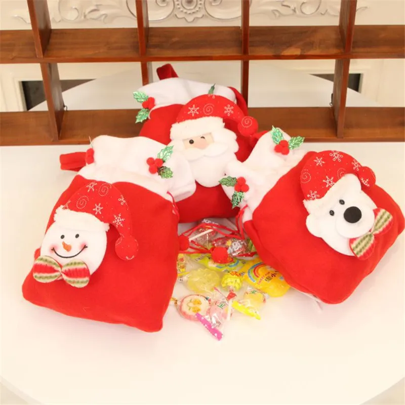 Christmas Candy Bag Santa Claus Gift 1pcs Handbag Purse Bags for Xmas New Year Decoration | Дом и сад
