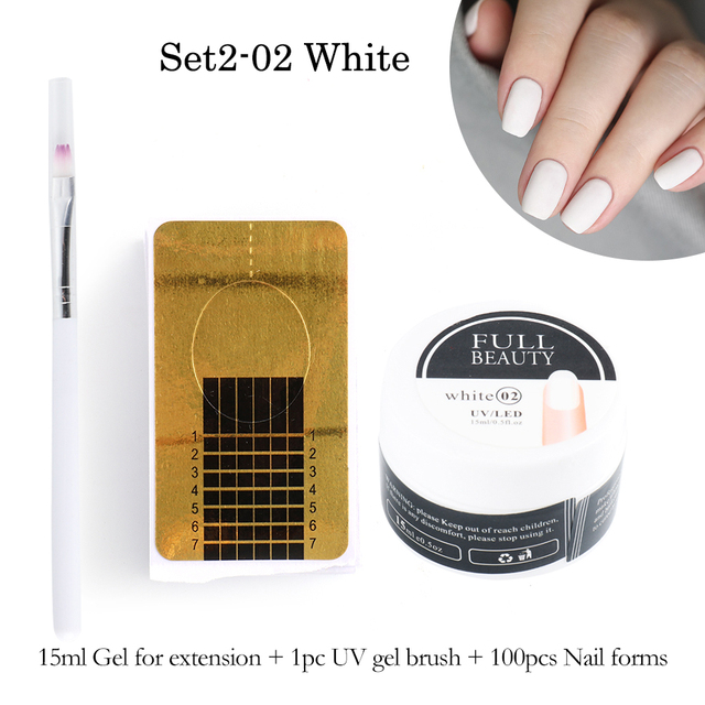 Gel For Extension UV Builder Nail Gel Clear Acrygel Base Varnish Quick Buidling Nail Art Brush Set For Manicure LY1800-1