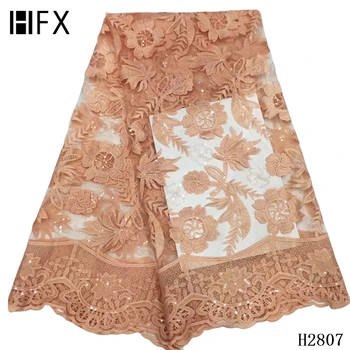 

african lace fabric high quality in 2019 lace applique French Mesh Lace Fabric gliter Nigerian net lace For wedding dress X2807