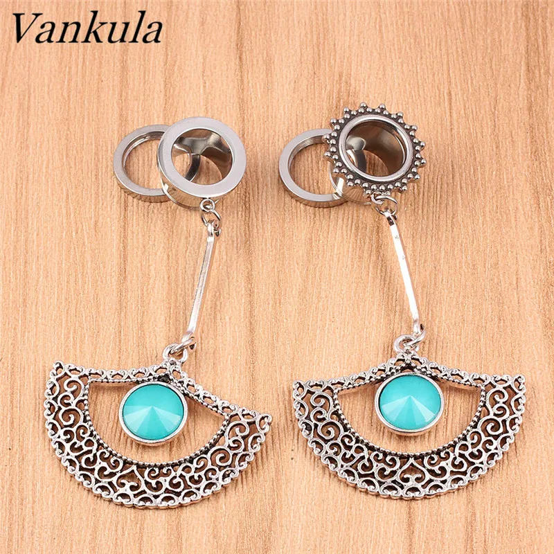 Vankula, 2 шт., классические болтающиеся шпильки, пирсинг для ушей, ювелирные изделия для тела, расширители, туннель, штепсельные вилки для голубых глаз и ушные датчики, носилки, Новинка