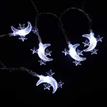 

4.8M 30LEDs Moon Star String Light LED Party Decorative Fairy Lights Battery Powered Fairy String Lamp for Wedding Birthday