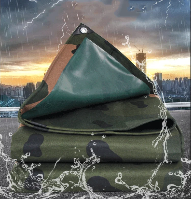 0,35mm Camouflage Plane PVC Beschichtet Regendicht Tuch Außen Markise Lkw Baldachin Wasserdichte Wachstuch Oxford Tuch Schattierung Segel – Detail 1
