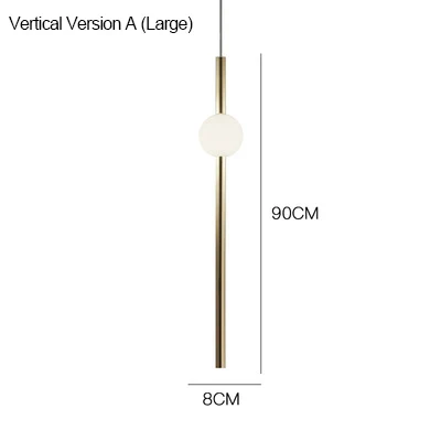 Vertical A-Large Минималистичный светодиодный подвесной светильник, горизонтальная версия, подвесные светильники, металлический светящийся шар для бара, кафе, чайного магазина, инженерная лестница - Цвет корпуса: Vertical A-Large