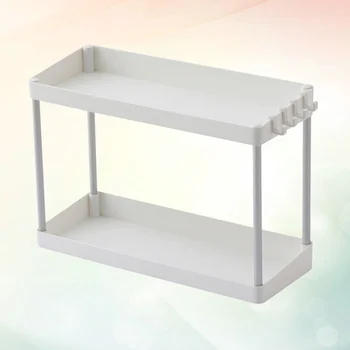

Kitchen Storage Rack Commodity Shelf Creative Table Finishing Rack Spice Rack Two Layers White
