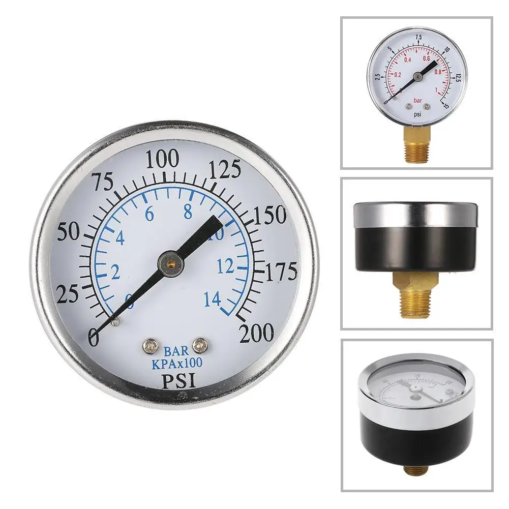 Universal Air Pressure Gauge Compressor Hydraulic 0-200 Psi 0-14 Bar Manometer | Обустройство дома