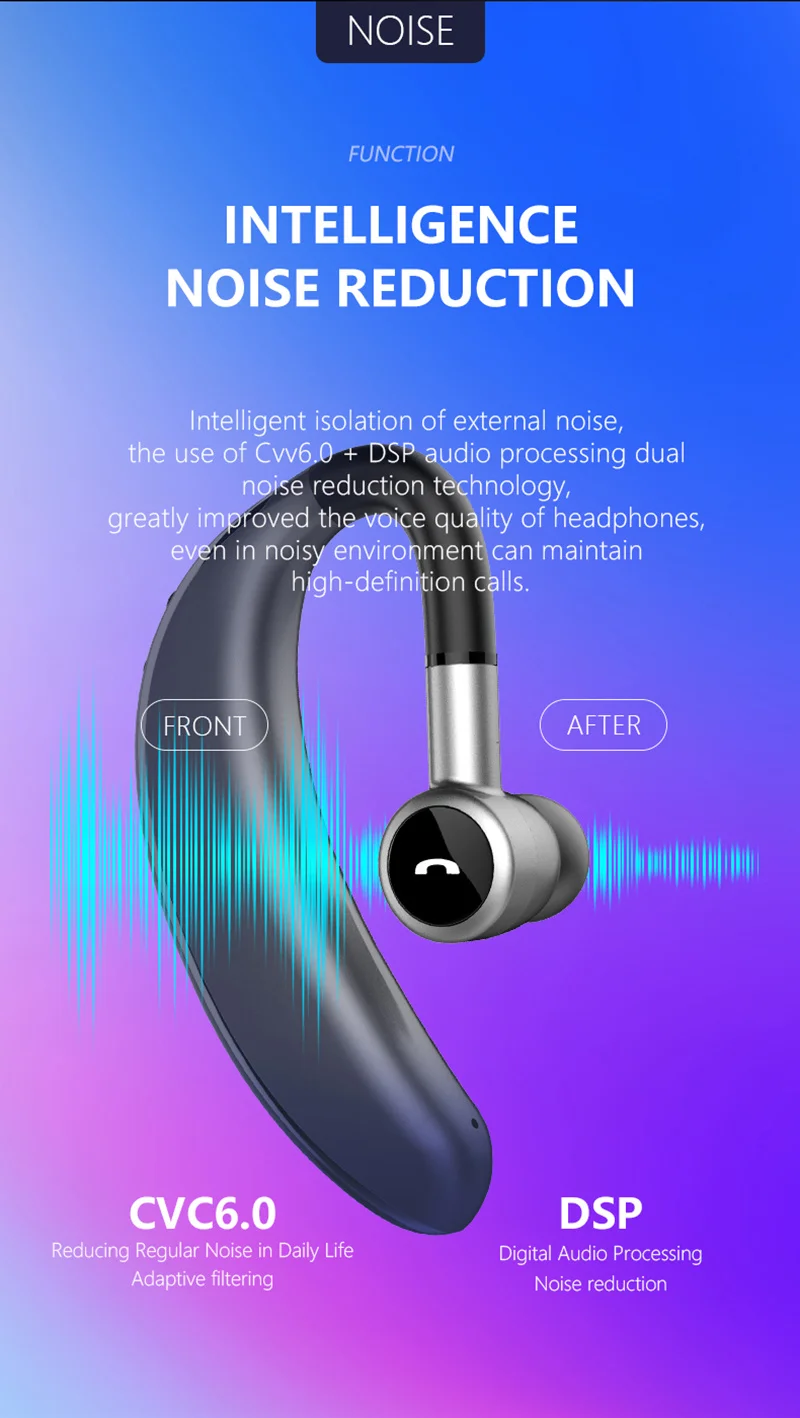 Беспроводная bluetooth-гарнитура FMJ V7 5,0, спортивные водонепроницаемые наушники с креплением на ухо(для Xiaomi Apple samsung huawei