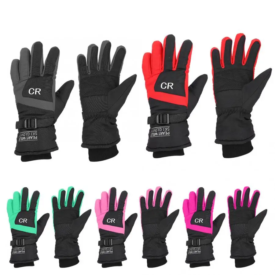 Shockproof Women Winter Skiing Gloves Warm Waterproof Windproof Cycling Full Finger Gloves For Skiing Accessory