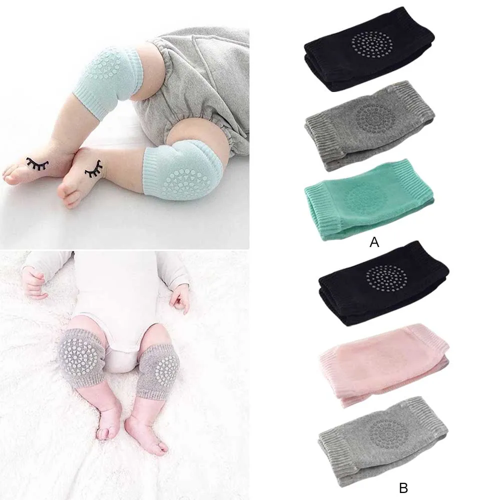 

3 Pairs Elasticity Breathable Soft Cotton Kneepads Knee Elbow Pads Protector for 0-3 Years Old Baby Infant Toddler Boys Girls