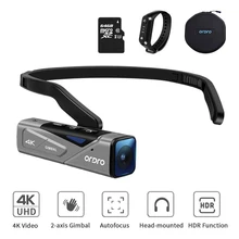 Câmera vlog para vídeos youtube ordro ep7 4k wifi mini cabeça wearable filmadora com cartão sd de memória de controle remoto 64gb