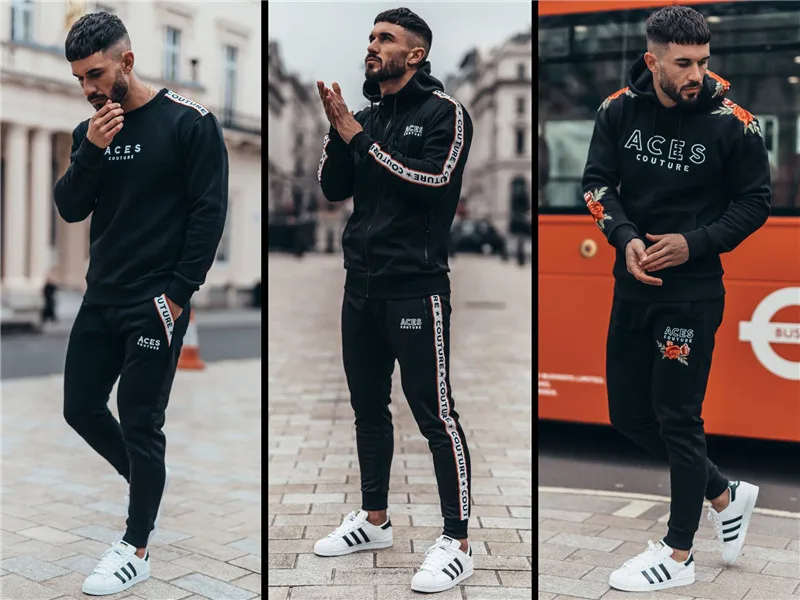 Новые Брюки для бега, облегающие мужские брюки для фитнеса, бодибилдинга, длинные штаны для бега, спортивные штаны