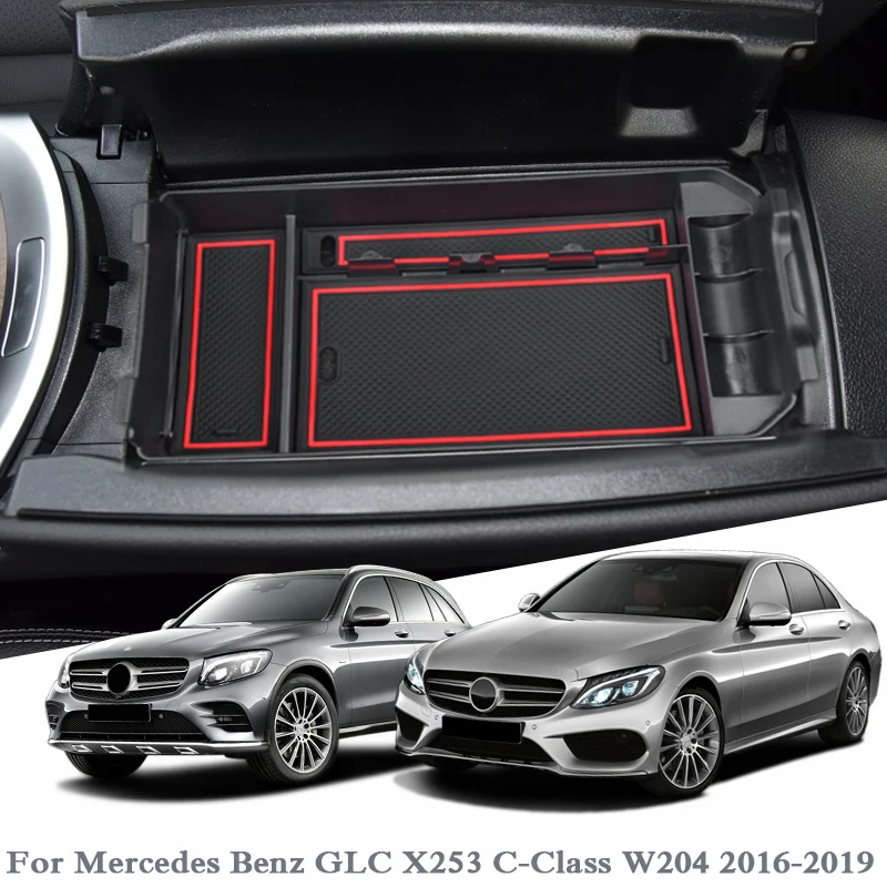 Автомобильный Стайлинг автомобильный подлокотник коробка для хранения Mercedes Benz GLC X253 C-Class W204- подлокотник коробка для хранения крышка авто аксессуары