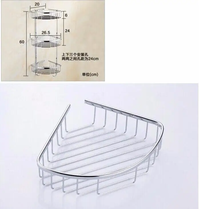 Vidric Wall Mounted Chrome 304 Stainless Steel Bathroom Shelf Soap Basket Bath Shower Shelf Soap Basket Holder building materia