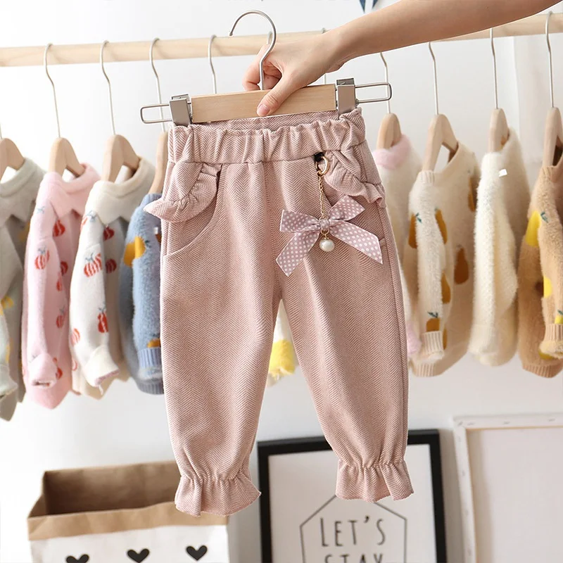 Штаны для маленьких девочек; Осенние повседневные детские брюки; длинные штаны в клетку для малышей; модные штаны принцессы для маленьких девочек; одежда для маленьких девочек