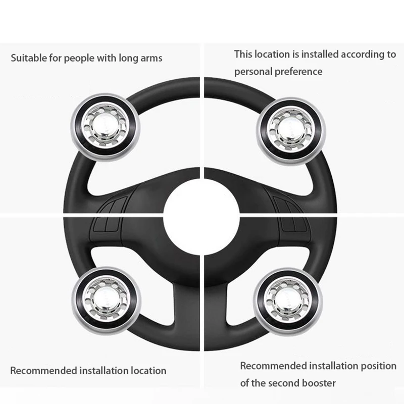Booster de volant de voiture avec bouton rotatif, rotation à 360 °, poignée  d'alimentation, boule à encliqueter, accessoires universels - AliExpress