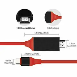 Male to Male Type-C to HDMI-compatible Type-C USB 3.1 HDMI-compatible Converter Cable 4K Adapter Video to D8W4 Male to Male Type-C to HDMI-compatible Type-C USB 3.1 HDMI-compatible Converter Cable 4K Adapter Video to D8W4