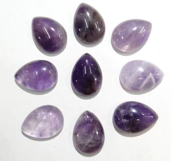 

50pcs Crystal Natural Stone Water Drop CAB Cabochon 13*18mm no hole amethysts beads for Jewelry making pendant Accessories
