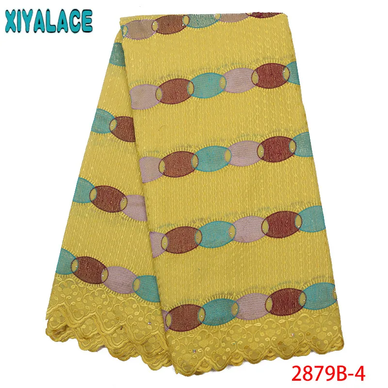 Высококачественная кружевная ткань, нигерийское хлопковое кружево с камнями, Африканское сухое кружево ткани для женских платьев KS2879B-4
