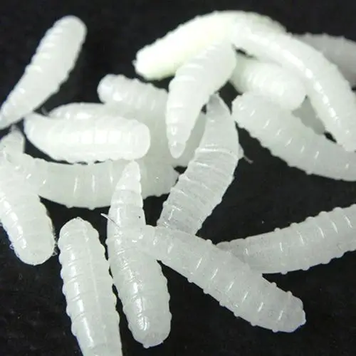 

1.6cm Sea Night Glow Pesca 50pcs Fishing Lure Maggot Grub Soft Baits Worms Noctilucent Luminous H11759|26501 Fishing gear
