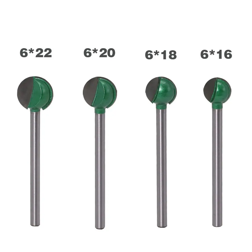 

6MM 3MM Shank Ball Nose Mill Round Milling Bit set Ball Cutter Woodworking Knife End Router Bit Root Carving Hand Tools