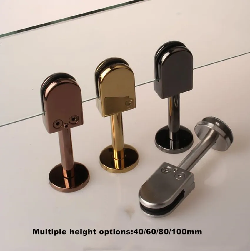 Hole free stainless steel screen partition glass support foot bracket clamp glass clamp fixed ground clamp(DG5030-1)
