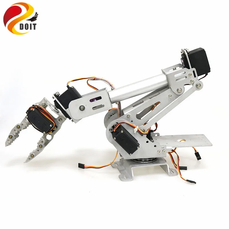SZDOIT 7-Axis Large Metal Robotic Arm With Gripper Kit 7DOF Robot Frame Platform With 7pcs High Torque Servos DIY for Arduino