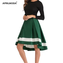 Женская Летняя асимметричная Офисная Женская юбка с высокой талией, плиссированная повседневная юбка, высокая и низкая юбка «Ласточкин хвост»