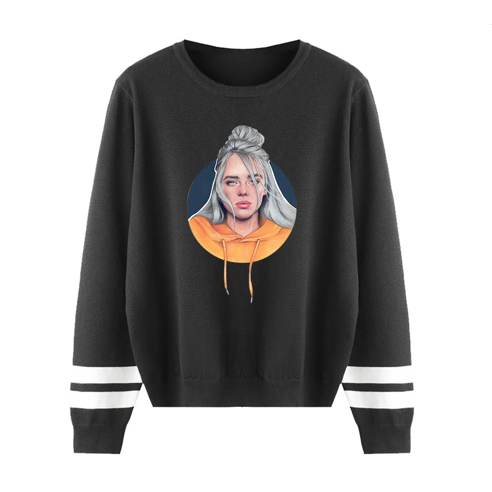 Свитера с принтом Billie Eilish, вязаные свитера для пар, мужские и женские повседневные свитера, осенне-зимние пуловеры, Модный классический свитер