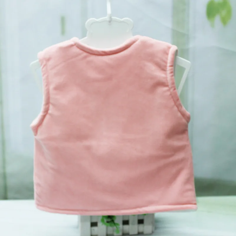 Осенне-зимний плотный Теплый жилет для малышей детский бархатный жилет со стразами