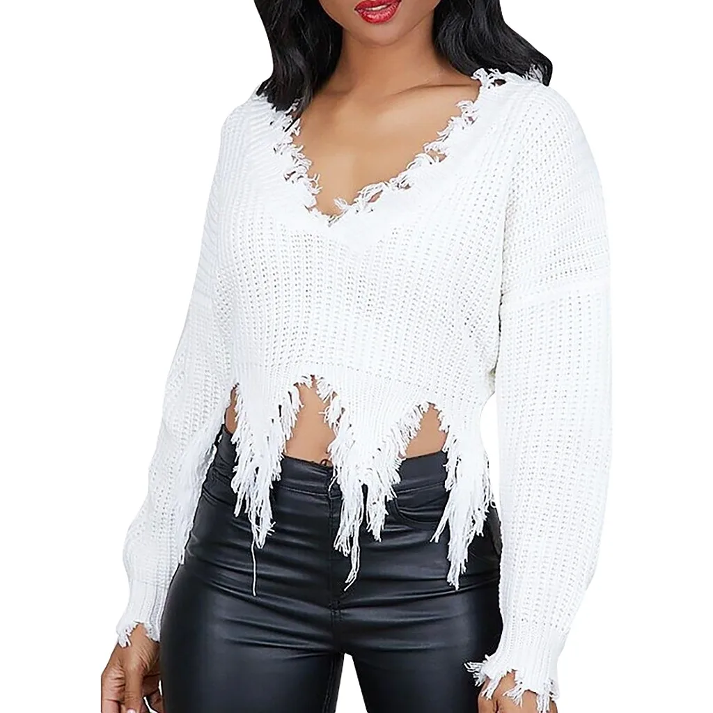 Sweater Women Pullover Sweater autumn v-neck Long Sleeve Korean Style Women Sweters Women Invierno 2019 crop sweater sweaters