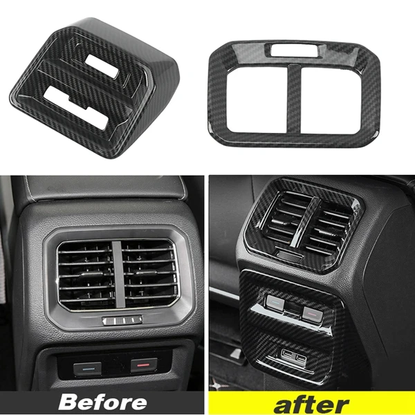 

For Tiguan 2017-2020 Rear Armrest Air Outlet Trim Panel Cover Auto Car Interior Modification Accessories Carbon Fiber