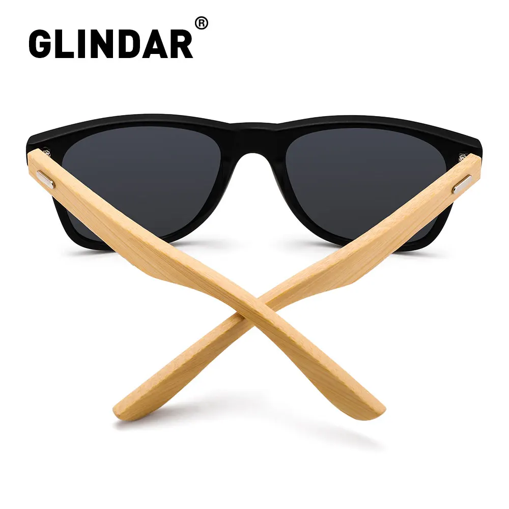 Goedkoop Gestreepte Frame Retro Wood Gepolariseerde Zonnebril Brand Design Mannen Vrouwen Retro Zonnebril Rijden Lentes De Sol