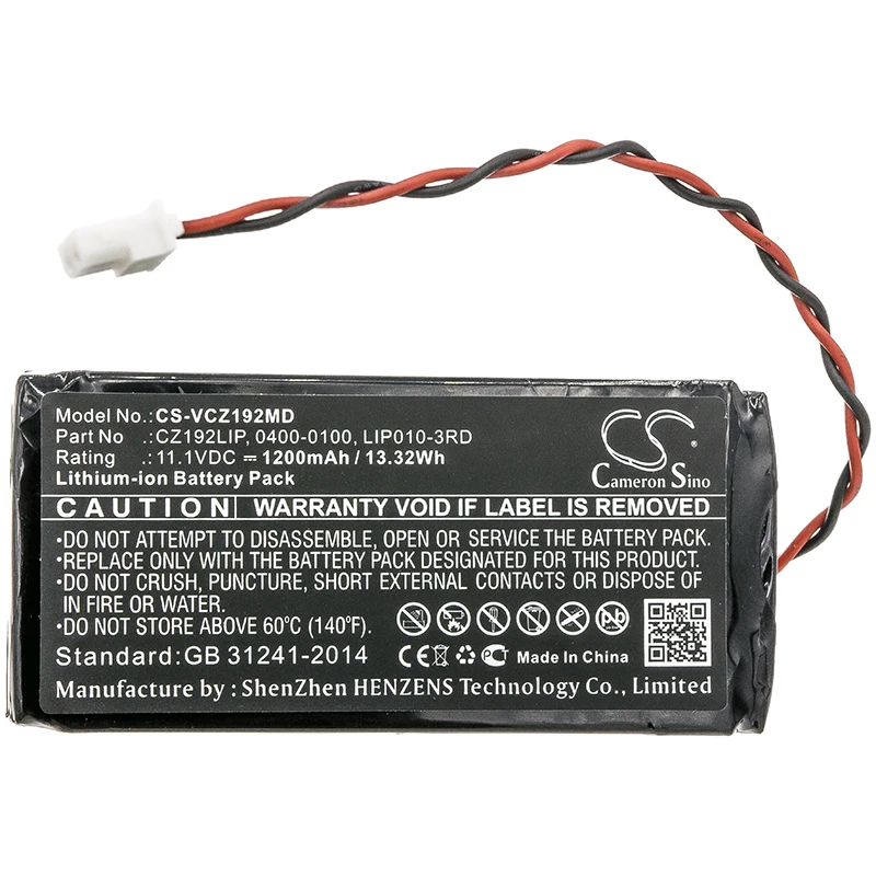 Cameron sino 1200 мА/ч, батарея для VERATHON 0400-0100 0800-0404 CZ192LIP GlideScope монитор KMBNK513475 LIP010-3RD
