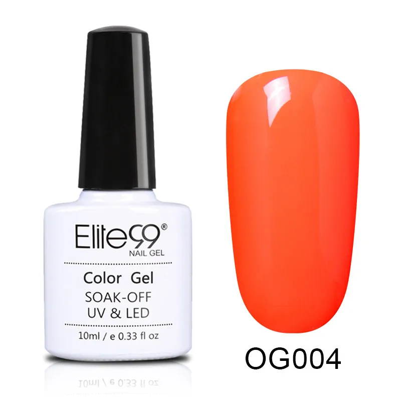 OG004 Elite99 10 мл Бегония гель для ногтей маникюрный лак длинный прочный ноготь Цветной Гель-лак замочить оранжевый цвет УФ-гель для ногтей - Цвет: OG004