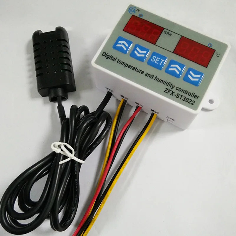 ZFX-ST3022 светодиодный цифровой двойной термометр контроллер температуры термостат инкубатор микрокомпьютер двойной